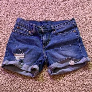 Levi's Distressed Blue Jean Shorts